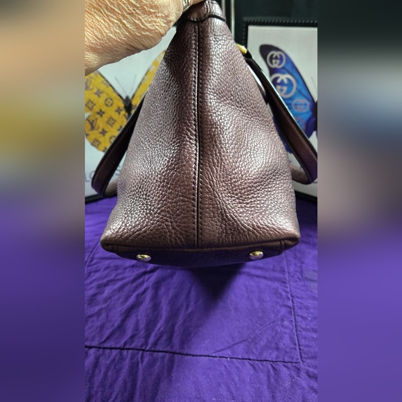 Gucci Soho Metallic Purple Leather Women's Shoulder/Crossbody Bag - Picture 4 of 12